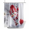 Anzona Red Snowman Christmas Waterproof Shower Curtains Set - Standard 72 x 72 Inch, Gray Xmas Tree Winter Snowflake Polyester Fabric Bathroom Curtain with 12 Hooks, Bathroom Accessories, 1 Panel view 2
