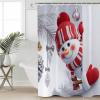Anzona Red Snowman Christmas Waterproof Shower Curtains Set - Standard 72 x 72 Inch, Gray Xmas Tree Winter Snowflake Polyester Fabric Bathroom Curtain with 12 Hooks, Bathroom Accessories, 1 Panel view 3
