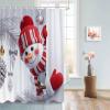 Anzona Red Snowman Christmas Waterproof Shower Curtains Set - Standard 72 x 72 Inch, Gray Xmas Tree Winter Snowflake Polyester Fabric Bathroom Curtain with 12 Hooks, Bathroom Accessories, 1 Panel view 4