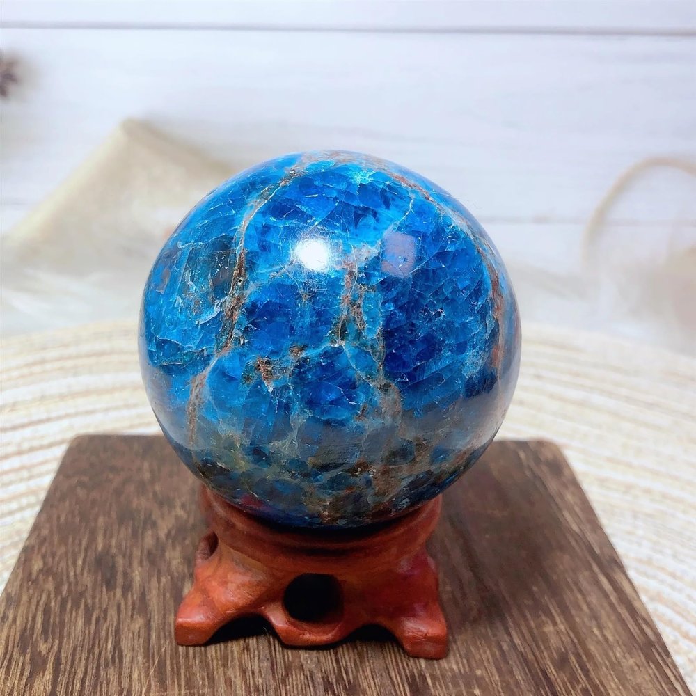 AtkitS Beautiful Natural Crystal Apatite Sphere Healing Ball Home Decoration Reiki Polished Mineral Energy Gift (Color : 5-6cm)