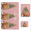 3 Piece Bath Towel Set, Seasonal Squirrels Christmas Towels Set for Bathroom Soft Bath Shower Towels Absorbent Bathroom Towels Set(Bath Towel, Hand Towel, Washcloth) Xmas Pine Tree Snowflakes Pink view 1