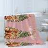 3 Piece Bath Towel Set, Seasonal Squirrels Christmas Towels Set for Bathroom Soft Bath Shower Towels Absorbent Bathroom Towels Set(Bath Towel, Hand Towel, Washcloth) Xmas Pine Tree Snowflakes Pink view 3