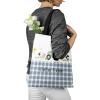 YUKILUKA Cute Farm Tractor Cow Green Canvas Tote Bag for Women and Teen Girls, Reusable Bag for Lunch Grocery School Shopping and Beach view 3