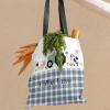 YUKILUKA Cute Farm Tractor Cow Green Canvas Tote Bag for Women and Teen Girls, Reusable Bag for Lunch Grocery School Shopping and Beach view 4
