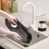 Dish Scrub Brush,Ergonomic Grip Palm Brush,Kitchen Scrub Brushes for Cleaning, Dish Scrubber with Stiff Bristles for Sink, Pots, Pans (Grey+Black) view 2