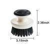 Dish Scrub Brush,Ergonomic Grip Palm Brush,Kitchen Scrub Brushes for Cleaning, Dish Scrubber with Stiff Bristles for Sink, Pots, Pans (Grey+Black) view 3