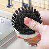 Dish Scrub Brush,Ergonomic Grip Palm Brush,Kitchen Scrub Brushes for Cleaning, Dish Scrubber with Stiff Bristles for Sink, Pots, Pans (Grey+Black) view 4