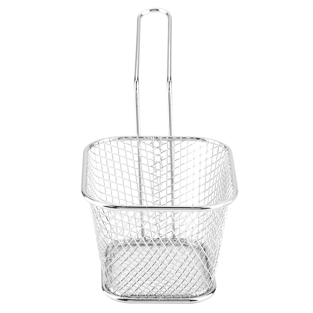 Mini Stainless Steel Chips Deep Fry Baskets Food Presentation Strainer for Cafe Restaurant Home Use