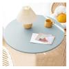Faux Leather Table Cover Round, Vinyl Tablecloth Wipeable, Heat Resistant Leather Dining Table Protector Mat, Non-slip Round Table Cloth Waterproof Oil-proof Decorative Table Pad (150cm,Blue) view 1