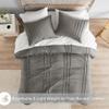 Comfort Spaces Grey King Size Duvet Cover Set - 3 Piece Pintuck Pleated Duvet Cover, All Season Lightweight, Extra Soft Pre-Washed Microfiber King Bedding Cover Shams view 4