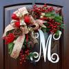 ShAzan Christmas Letter Garland American Christmas Door Hanging Vine Ring Decoration view 3