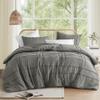 Comfort Spaces Grey Twin Size Comforter Set - 2 Pieces Pintuck Pleated Bedding Sets Twin, All Season Lightweight, Extra Softness Pre-Washed Microfiber Twin Bed Set, Shams, Twin/Twin XL view 1