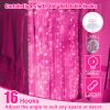 SINAMER Pink Curtain Light for Bedroom, 300 LED 9.8ft x 9.8ft Window Fairy Curtain String Light with 16 Hooks, 8 Models Remote Control for Wedding Party Home Garden Indoor Decorations view 2