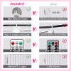 SINAMER Pink Curtain Light for Bedroom, 300 LED 9.8ft x 9.8ft Window Fairy Curtain String Light with 16 Hooks, 8 Models Remote Control for Wedding Party Home Garden Indoor Decorations view 3