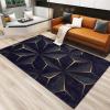 Abstract Geometric Black Gold Stripes Area Rugs, Luxurious Golden Irregular Lines Indoor Rug, with Anti-Slip Backing Washable Decorative Carpet for Living Room Bedroom Study Dining Room 2' x 3' view 3