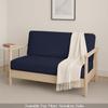 Twin-XL Size Armless Futon Covers - 100% Egyptian Cotton Futon Slipcovers - Zippered Couch Cover Sofa Bed Protector, Sleeper Sofa Cover, Machine Washable, Navy Blue view 4