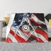 Square and Compasses Masonic Blanket Gifts Funny Throw Blanket Flannel Blanket Soft Blanket Fuzzy Blanket Soft Cozy Lightweight Blanket for Sofa Bed Travel 60"x50" view 1