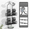 DAOYA Bathroom Shower Caddy Hanging - 3-Tier Organizer with Soap Holder & 6 Hooks for Towels, Sponge; Fits 21mm Shower Head Arm, Black view 4