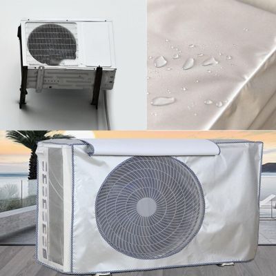 Huaroad Air Conditioner Cover for Outside Units- Waterproof & Windproof Outdoor Center AC Units Full Coverage Cover, Polyester Panel for Mini Split Heat Pump, Condenser (Color : Silver, Size : 85x32