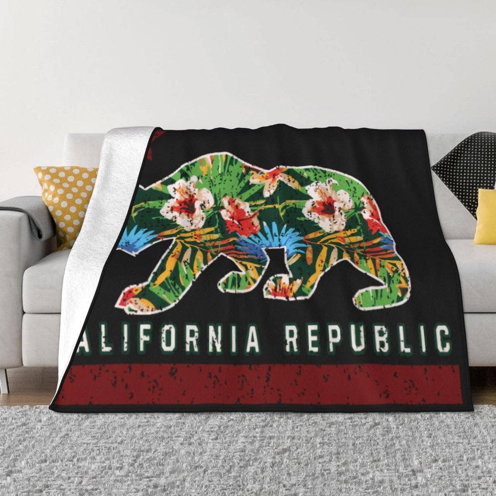 California Republic California Bear I Love Califor Blanket Gifts Funny Throw Blanket Flannel Blanket Soft Blanket Fuzzy Blanket Soft Cozy Lightweight Blanket for Sofa Bed Travel 40"x30"