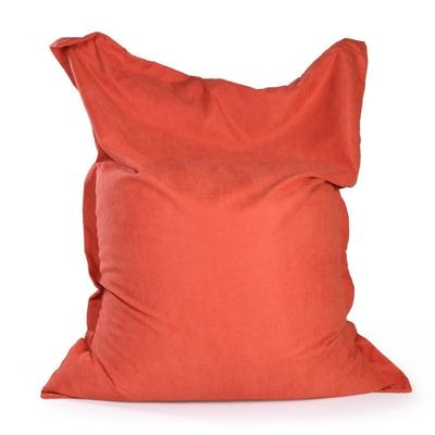 King Square Sofa Bed Cover Bean Bag Chair Pillowsac Pouf Cover Without Filler Thick Soft Waterproof Cotton Bean Bag Sofa Bed Salon Chaise Lounge for Home, Bedroom, Living Room (Color : Orange red, S