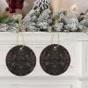 Christmas Tree Ceramic Ornaments Two-Side Wallpaper for Walls Skull Printed Round Xmas Pendant Xmas Tree Ceramic Hanging Decorations for Christmas Winter Wonderland New Year Party Supplies view 1