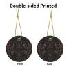 Christmas Tree Ceramic Ornaments Two-Side Wallpaper for Walls Skull Printed Round Xmas Pendant Xmas Tree Ceramic Hanging Decorations for Christmas Winter Wonderland New Year Party Supplies view 3