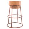 ANram Cork Champagne Height Bar Stool with Footrest Backless Pub Height Chairs Kitchen Dining Creativity Cafe Chair Sturdy Iron Metal Frame for Indoor Outdoor,25.6",29.5",White view 1