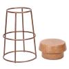 ANram Cork Champagne Height Bar Stool with Footrest Backless Pub Height Chairs Kitchen Dining Creativity Cafe Chair Sturdy Iron Metal Frame for Indoor Outdoor,25.6",29.5",White view 2