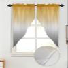 2 Piece Christmas Curtain Valances for Windows, Yellow Gray Gradient Rod Pocket Curtains Swag Topper Set, Light Filtering Window Curtains Valance Panels for Bathroom Bedroom 36"x36" view 2