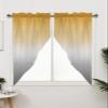 2 Piece Christmas Curtain Valances for Windows, Yellow Gray Gradient Rod Pocket Curtains Swag Topper Set, Light Filtering Window Curtains Valance Panels for Bathroom Bedroom 36"x36" view 3