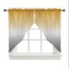 2 Piece Christmas Curtain Valances for Windows, Yellow Gray Gradient Rod Pocket Curtains Swag Topper Set, Light Filtering Window Curtains Valance Panels for Bathroom Bedroom 36"x36" view 4