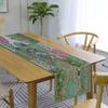 Treen Art Linen Indian Table Runner 20" W x 40" L, Ethnic 100% Cotton Embroidered Handcrafted Mirror Art Long Patchwork Dining Indian Table Cloth (Green) view 1