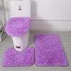 XIZHI Bathroom Rugs Sets 3 Piece,U-Shaped Toilet Floor Mat +Non Slip Rugs +Toilet Lid Cover Mat,with PVC Point Rubber Backing (Purple) view 1