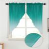2 Piece Christmas Curtain Valances for Windows, Green Gray Gradient Rod Pocket Curtains Swag Topper Set, Light Filtering Window Curtains Valance Panels for Bathroom Bedroom 28"x36" view 2