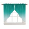 2 Piece Christmas Curtain Valances for Windows, Green Gray Gradient Rod Pocket Curtains Swag Topper Set, Light Filtering Window Curtains Valance Panels for Bathroom Bedroom 28"x36" view 4