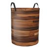 Wood Grain Large Laundry Hampers, Collapsible Tall Clothes Baskets, Washing Bag For Bathroom, Bedrooms view 2