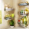 Wall Mount 304 Stainless Steel Spice Rack Organizer,Spice Jars And Spice Rack, Floating Storage Shelf, Seasoning Shelf For Kitchen, Bathroom And Balcony, Silver Kitchen Spice Rack Organisers Spice Rac view 2
