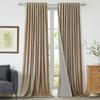 100% Full Blackout Champagne Beige Velvet Curtains 84 inch Long for Living Room,Set of 2 Liner Rod Pocket Back Tab Thermal Window Curtains Room Darkening Heavy Decorative Curtains Drapes for Bedroom view 1