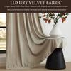 100% Full Blackout Champagne Beige Velvet Curtains 84 inch Long for Living Room,Set of 2 Liner Rod Pocket Back Tab Thermal Window Curtains Room Darkening Heavy Decorative Curtains Drapes for Bedroom view 4
