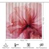 4Pcs Abstract Flowers Waterproof Shower Curtain Sets for Bathroom,Pink Modern Beautiful Floral Plants Bathroom Decor Set with Shower Curtain and Rugs and Accessories view 2