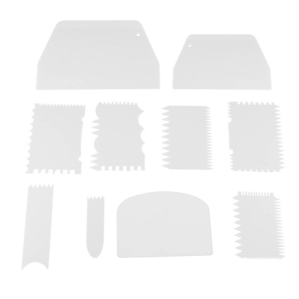 Baking Scraper Set, Dough Scraper, Cake Scraper, 10pcs/set Plastic Baking Edge Dough Scraper Cutter Pastry Spatulas Cake Decoration Baking Tools
