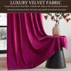 100% Full Blackout Hot Pink Velvet Curtains 96 inch Long for Living Room,Set of 2 Liner Rod Pocket Back Tab Thermal Window Curtains Room Darkening Heavy Decorative Curtains Drapes for Bedroom view 4