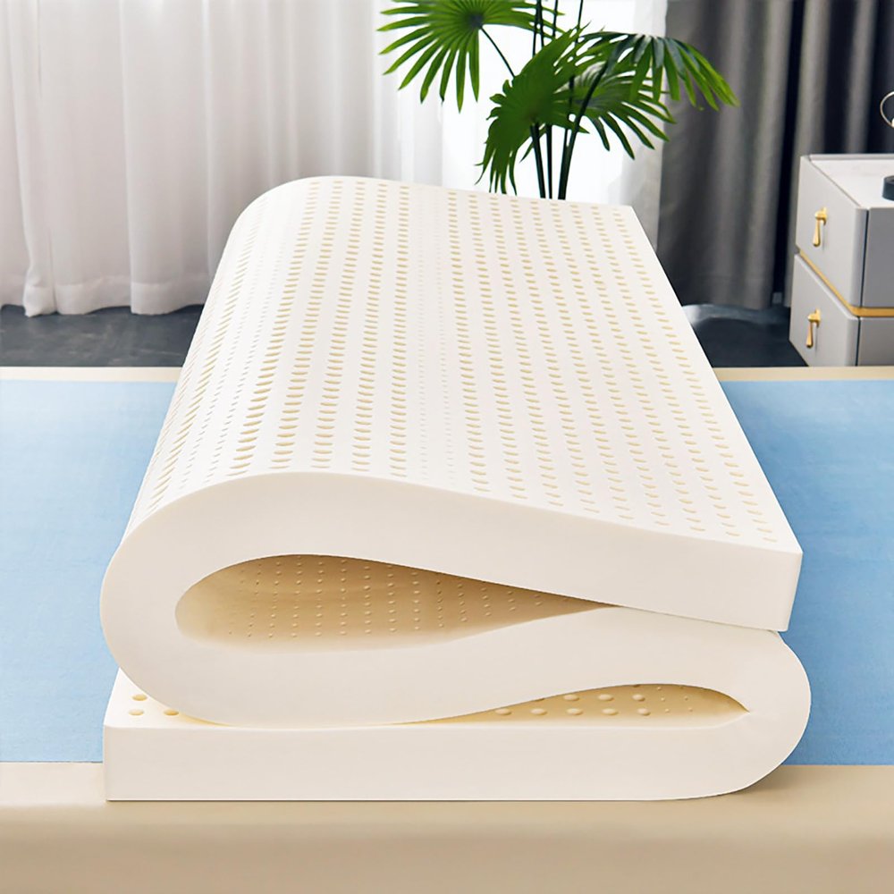NaKeah 100% Natural Latex Organic Breathable and Comfortable Mattress, Thick 5cm/7.5cm/10cm Durable and Not Easy to Collapse, Mattress Topper,5cm,90x190cm