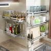 304 Stainless Steel Spice Rack, Spice Rack With Hooks, Kitchen Utensil Hanger Mugs Storage Shelf, Seasoning Jar Organizer, Bathroom Shelf Shower Caddy Rack,Wall Mounted Spice Rack, 41.5CM Spice Racks view 4