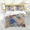 RIVINE Wassily Kandinsky Style Duvet Cover Set 3 Pieces Improvisation No 30 Cannons Soft Bedroom Bedding Set with 2 Pillow Shams 4 Ties Zipper King view 2