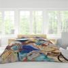 RIVINE Wassily Kandinsky Style Duvet Cover Set 3 Pieces Improvisation No 30 Cannons Soft Bedroom Bedding Set with 2 Pillow Shams 4 Ties Zipper King view 3
