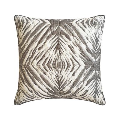 The HomeCentric Decorative Throw Pillow Cases Grey 14"x14" (35x35 cm) Cotton Printed & Quilted Cushion Covers for Sofa, Abstract Modern - Optic Gaze