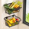 Wall Mounted Fruit And Vegetable Rack, Stainless Steel Fruit Vegetable Rack, Black / White Fruit Vegetable Storage Basket, Metal Wire Storage Baskets, Perfect For Fruit, Vegetables, Snacks fruit and v view 1