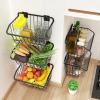 Fruit Vegetable Storage Basket,wall Mounted Fruit And Vegetable Rack, For Storing Organizing Fruit Vegetables Eggs Snacks Breads, Stainless Steel Fruit And Vegetable Rack, Black fruit and vegetable ra view 2